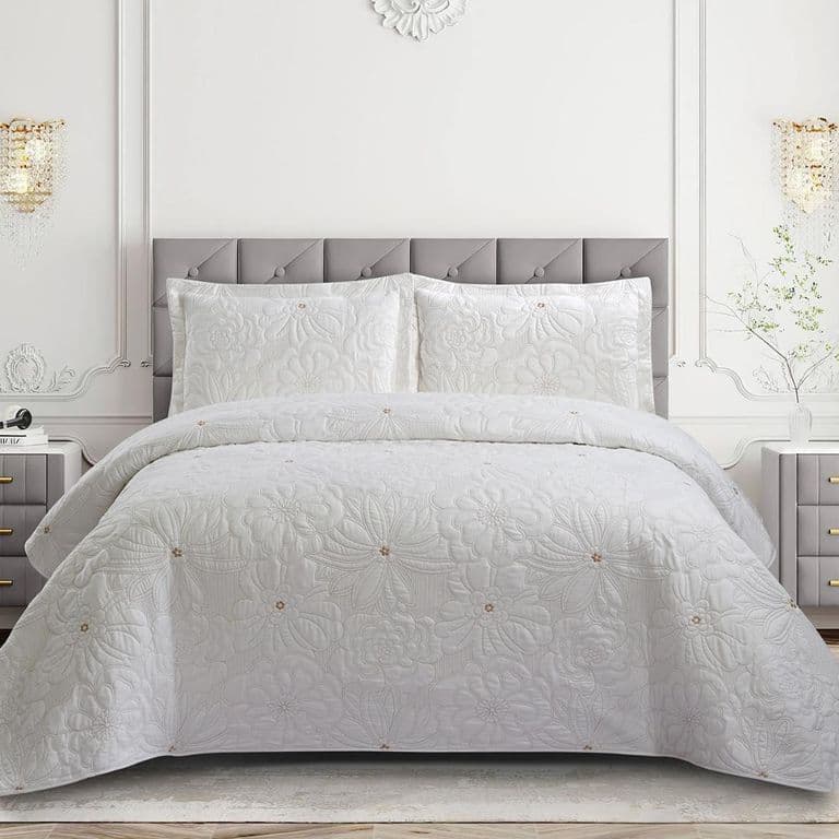 Quilt Bordado Florencia Beige Beige 1,5 PLAZAS