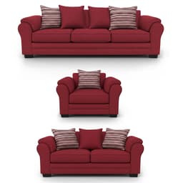 Living 8 Cuerpos 4+3+1 XL Con Resorte Estructural Grandon Chenille Rojo