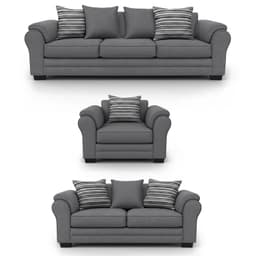 Living 8 Cuerpos 4+3+1 XL Con Resorte Estructural Grandon Chenille Gris claro