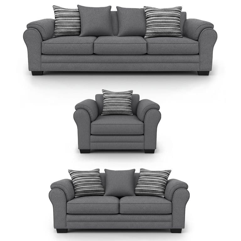Living 8 Cuerpos 4+3+1 XL Con Resorte Estructural Grandon Chenille Gris claro