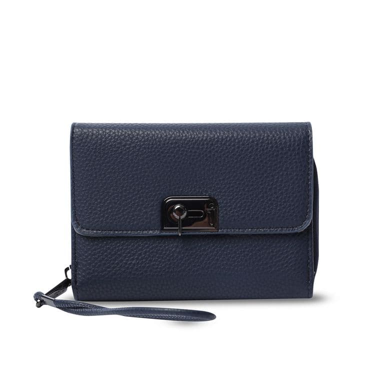 Billetera Smooth Cri Con Rfid Blocker Azul Azul M