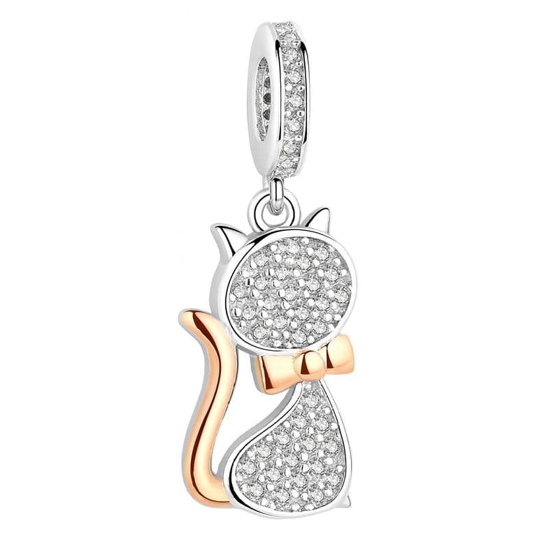 Charm Dije Plata 925 Gato Circones Plateado TALLA UNICA