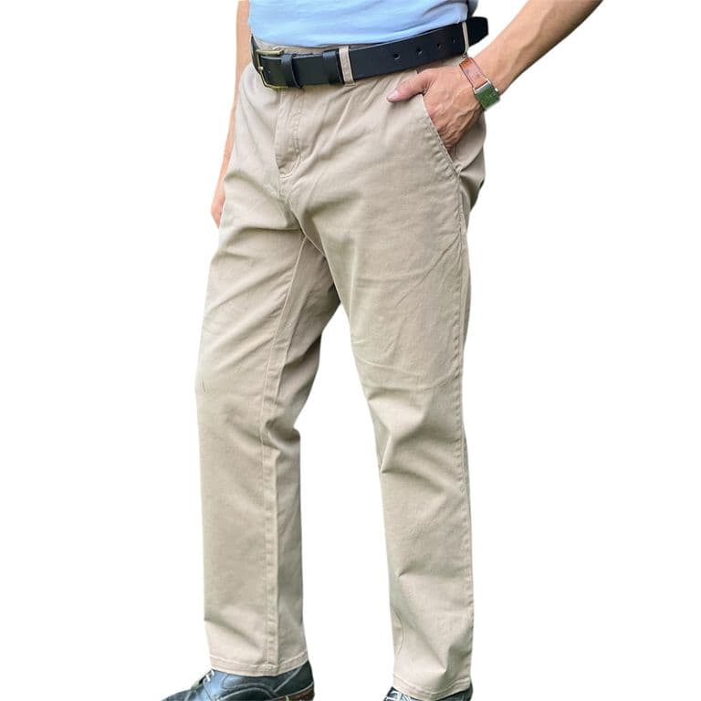Pantalon Hombre Gabardina Casual -tailored Fit Beige 42