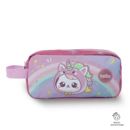 Estuche escolar nina 2 cuerpos Magic Spark Grande Rosado