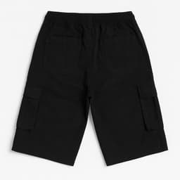Bermuda Short Casual Cargo Ninos Moda Urbana Negro 6