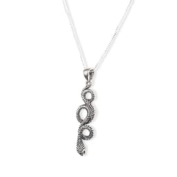 Collar Serpiente Plata Fina 925 Envejecida Plateado TALLA UNICA