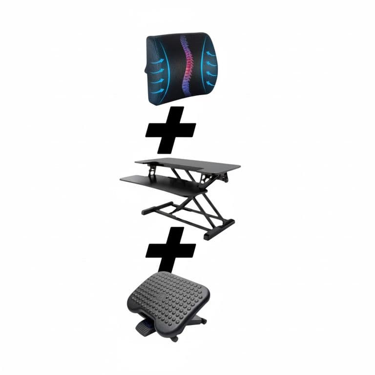 Pack Ergonomico Accesorios Cojin Alzador Reposa Pies
