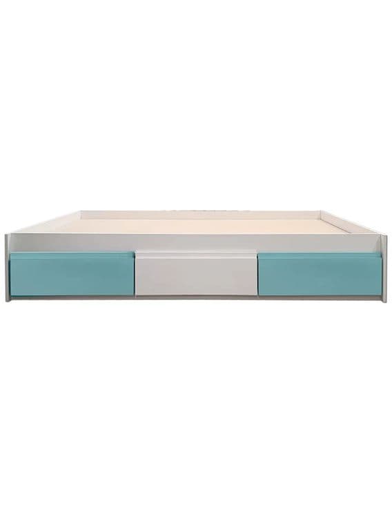 Cama Infantil/Juvenil 3 cajones 1 Plaza - Linea Minimal Celeste-Blanco-Celeste