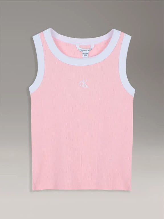 Polera Contraste Acanalada Rosado Nina Rosa S