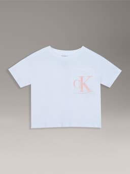 Polera Nina Boxy Oversize Monogram Blanco Blanco S