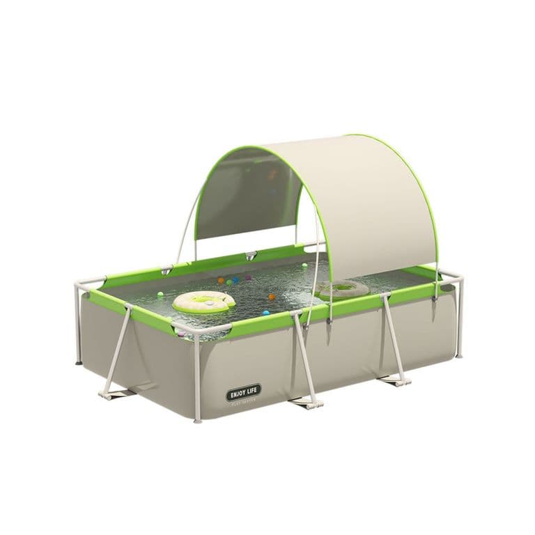 Piscina Familiar Desmontable con Techo UV 293x200x65cm PVC Duro