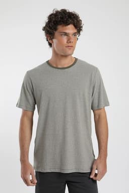 Polera Rayas Tejida Hombre - Lino Verde S