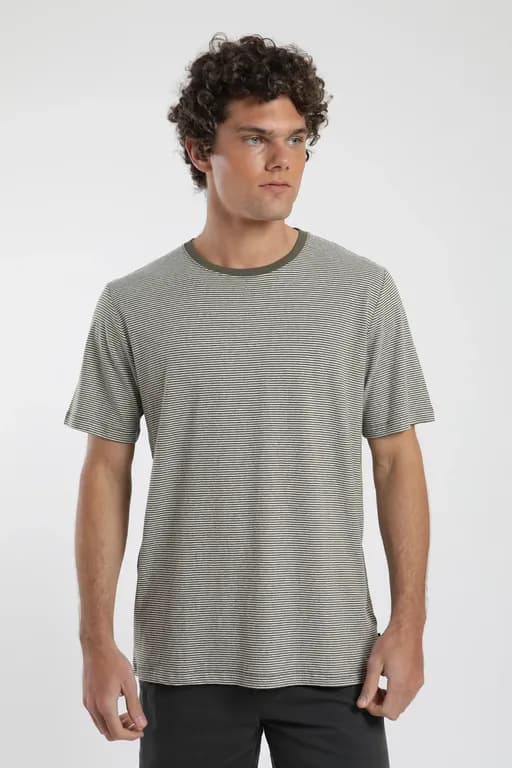 Polera Rayas Tejida Hombre - Lino Verde XS