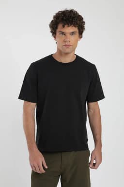 Polera Plain Hombre - Algodon Organico Negro M