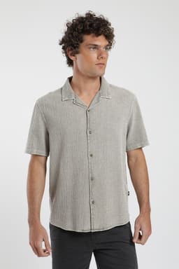 Camisa Manly Hombre -Algodon Organico Beige S