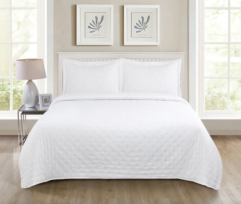 Quilt Roma 2 Plazas Temporada Primevera -verano Blanco
