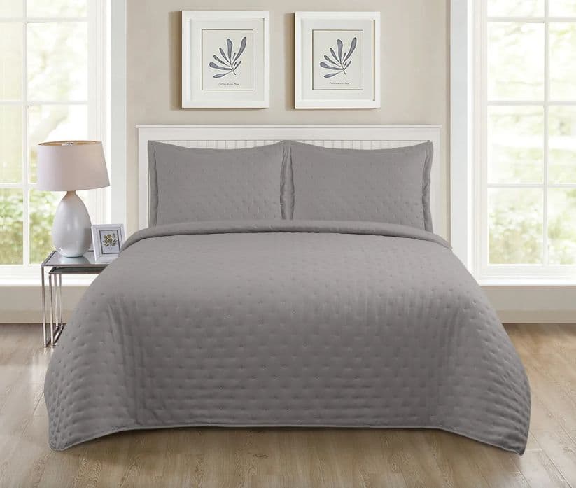 Quilt Roma 2 Plazas Temporada Primevera -verano Gris