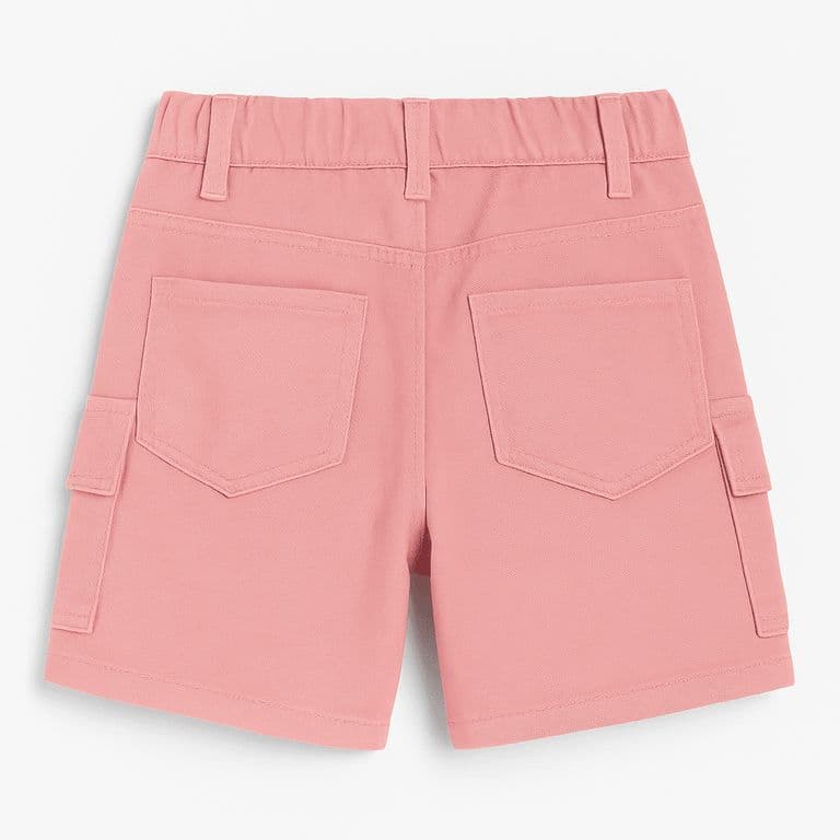 Short Cargo Nina Algodon Bolsillos Laterales Rosa 6