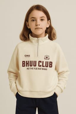 Poleron Kids Oversized Algodon Estilo Urbano Blanco 6