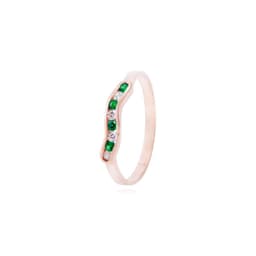 Anillo Oro Miel 18kt Asimetrico Esmeraldina Rosa 10