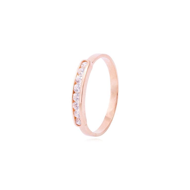 Anillo Oro Miel 18kt Relieve Rosa 14