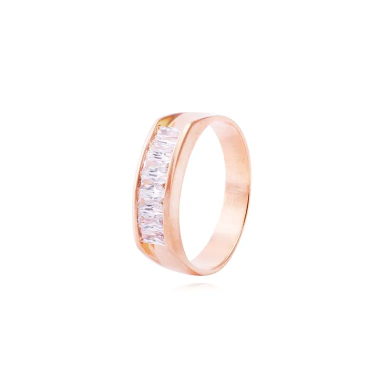 Anillo Oro Miel 18kt Destello Rosa 18