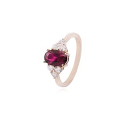 Anillo en Oro Miel 18kt Aura Carmesi Rosa 14