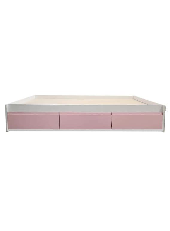 Cama Infantil/Juvenil 1 Plaza - Linea Minimal 3 cajones Rosa Pastel