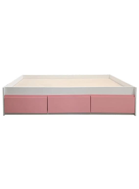 Cama Infantil/Juvenil 1.5 Plazas - Linea Minimal 3 cajones rosados