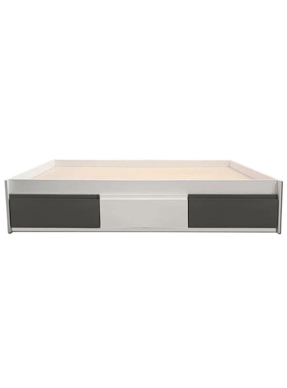 Cama Infantil/Juvenil 1 Plaza - Linea Minimal 3 cajones Grafito-blanco-Grafito