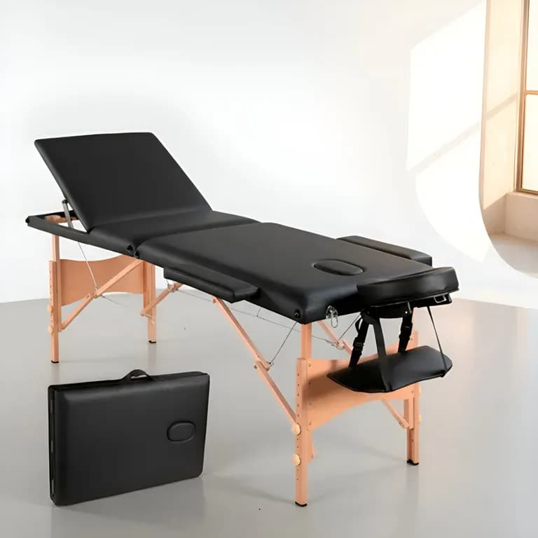 Camilla Para Masajes Estetica Plegable De Madera Negro