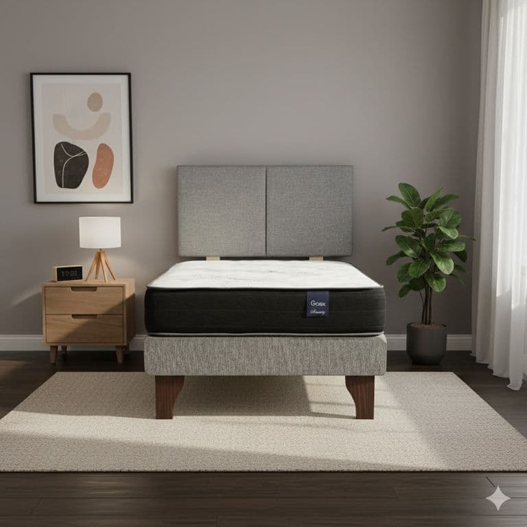 Cama Europea 1 Plaza 190 Respaldo Everest