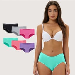 Pack de 6 Calzones Bikini Algodon Mujer Giovacchino Multicolor L