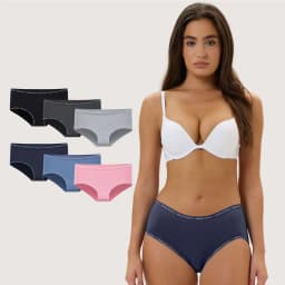 Pack de 6 Calzones Bikini Algodon Mujer Multicolor M