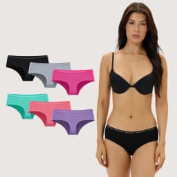 Pack de 6 Calzones Pantaleta Algodon Mujer Giovacchino Multicolor S