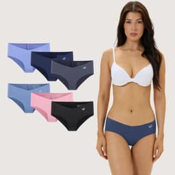 Pack de 6 Calzones Bikini Microfibra Corte Laser Mujer Givacchino Multicolor XL