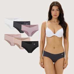 Pack de 6 Calzones Bikini Microfibra Corte Laser Mujer Giovacchino Multicolor L