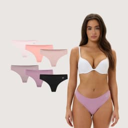 Pack de 6 Calzones Colaless Microfibra Corte Laser Mujer Giovacchino Multicolor XL