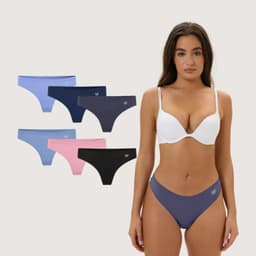 Pack de 6 Calzones Colaless Microfibra Corte Laser Mujer Giovacchino Multicolor M