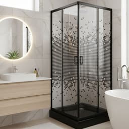 Shower Recto Mosaic Negro 70x70x199cm Incluye Receptaculo