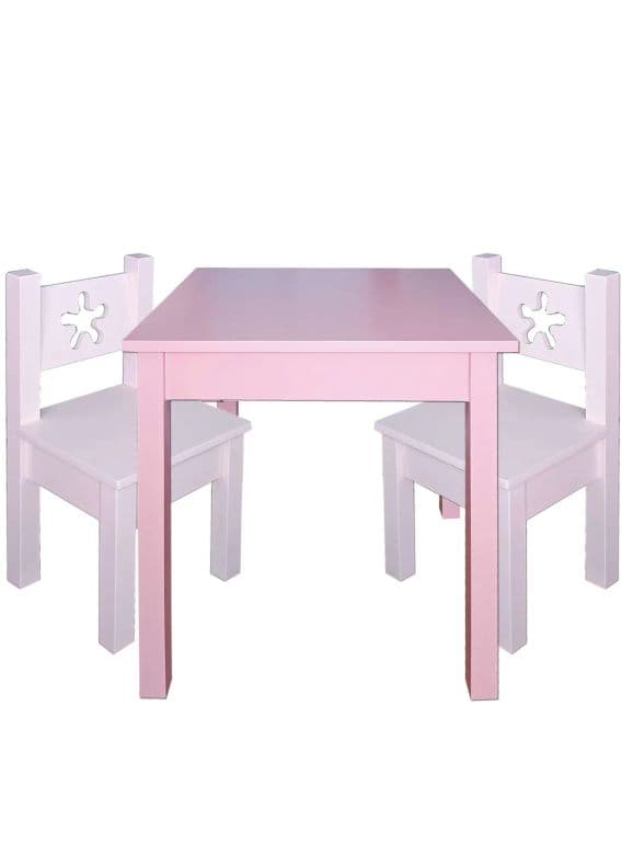Mesa Infantil Rosada con 2 Sillas Rosa Pastel