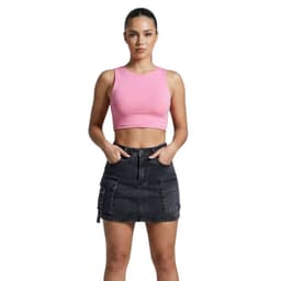 Falda Jeans Con Short Mujer Cargo Gris 38