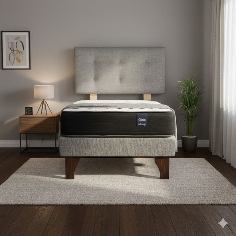 Cama Europea 1.5 Plaza 190 Respaldo Berna