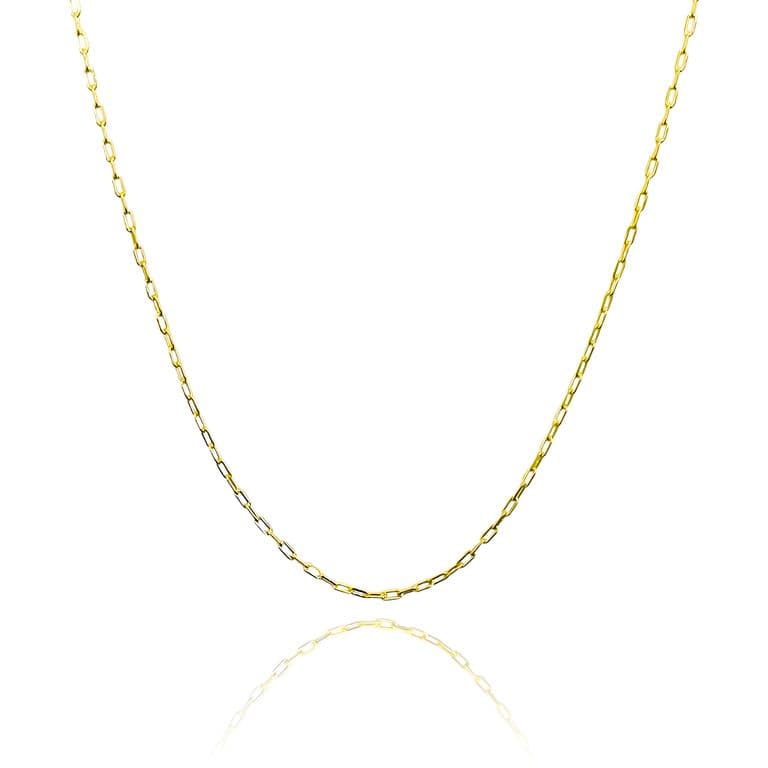 Cadena Eslabon Fino Alargado 60cm Enchapado Oro 18K Dorado TALLA UNICA