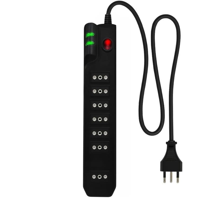 Alargador 2.1MT de 7 Salidas con Proteccion de Voltaje 2500W y Certificacion SEC