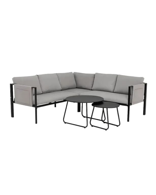 Set de Terraza Esquinero con Mesas Auxiliares