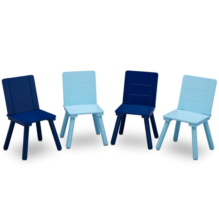 Juego de mesa y 4 sillas infantil azul y gris Gris claro