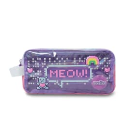 Estuche Escolar Grande para Nina 2 Cuerpos Andy Cat Morada