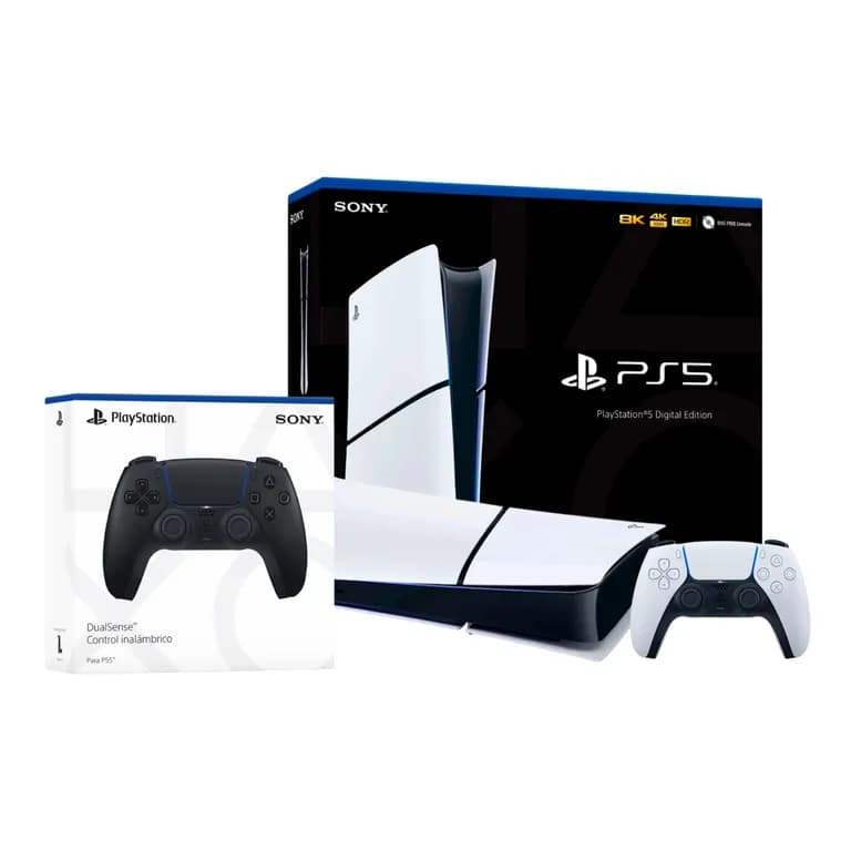 Consola Playstation 5 Slim Edicion Digital + Control Dualsense Adicional Midnight Black.