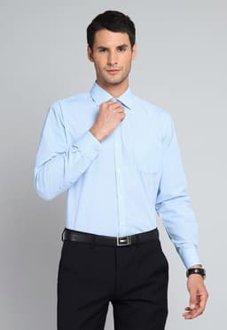 Camisa Formal A Cuadros Celeste 17.5-34